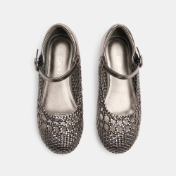 حذاء باليرينا مضفر باللون...